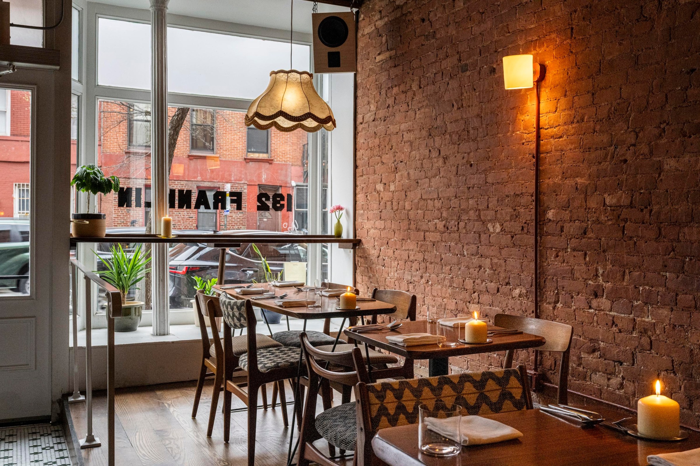 A restaurant dining room.