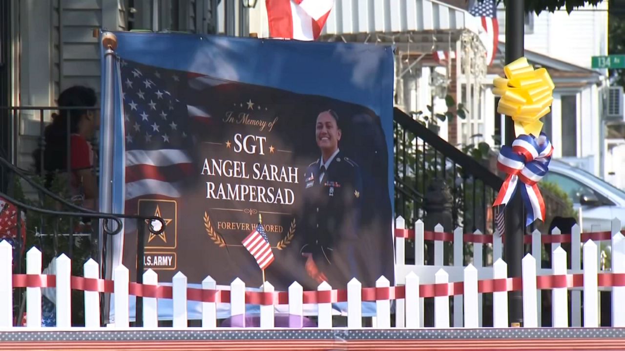 The mother of Staff Sgt. Angel Sarah Rampersad broke down as she remembered her 28-year-old daughter. (Spectrum News NY1)