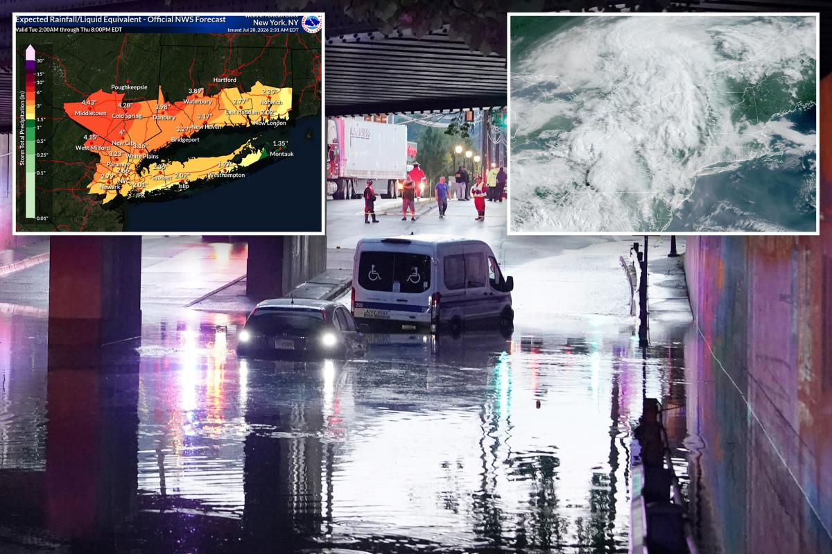 NYC under flood watch as city could get over 5 inches of rain — with fears of life-threatening flash floods