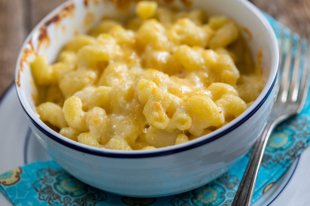 The Goodyear House serves a vegan smoked cashew mac with chile breadcrumbs.