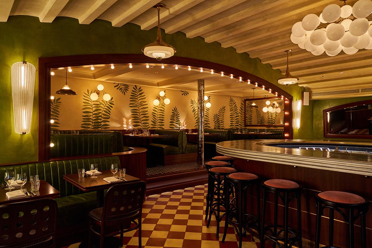 A restaurant dining room