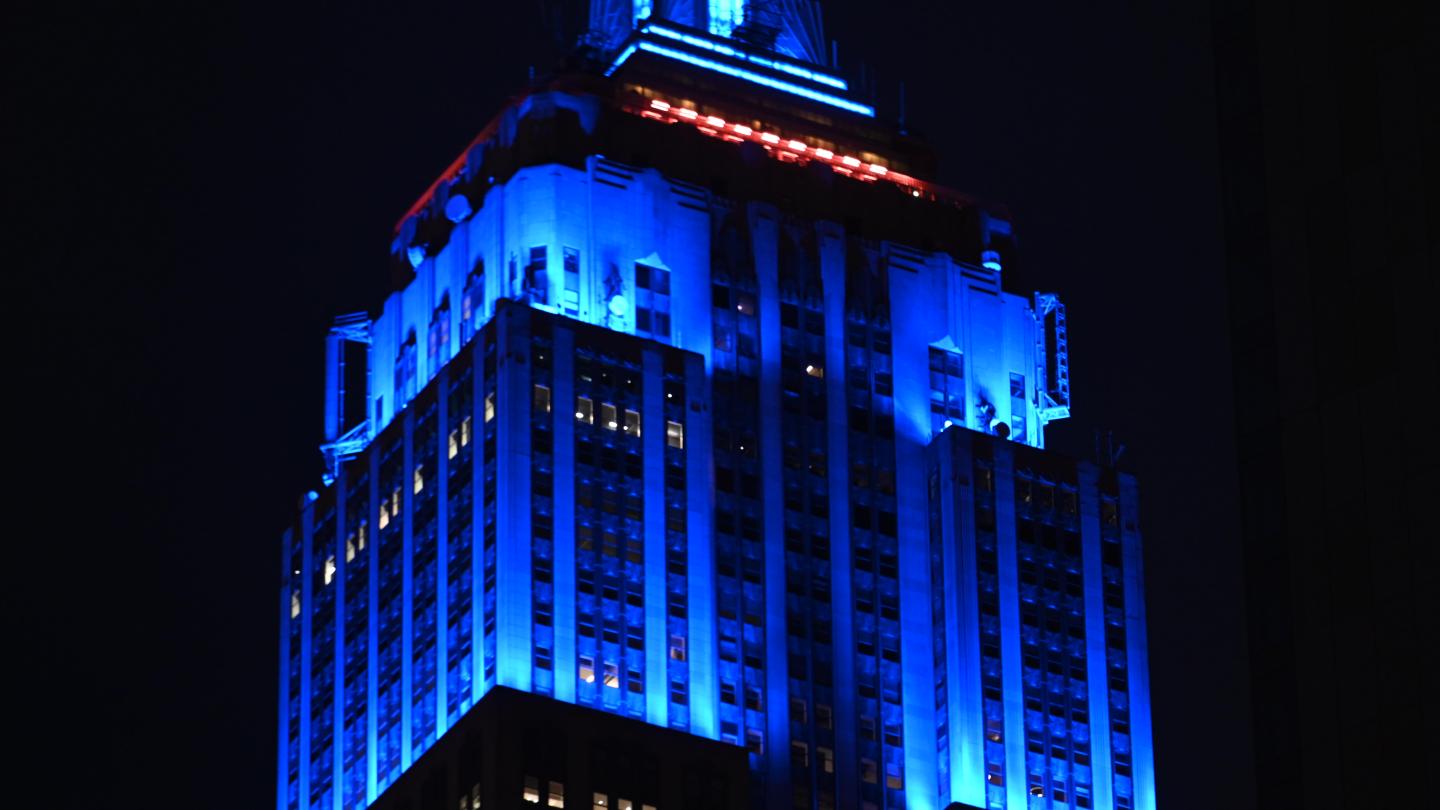 Empire State Building Light Blue for Taylor Swift-Travis Kelce Wedding