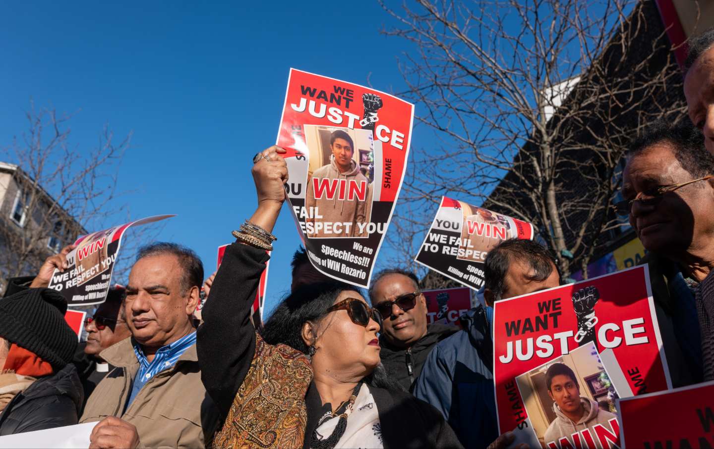 Members of the Bangladeshi American community and other activists turn out for a demonstration and vigil for Win Rozario on March 29, 2024, in New York City.