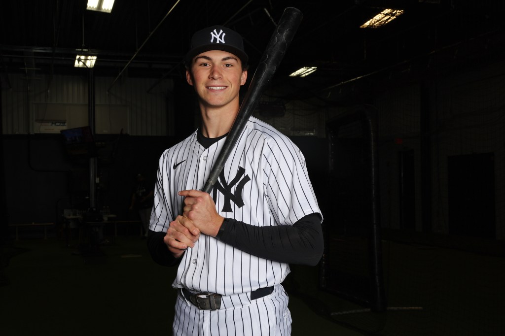 Dax Kilby of the New York Yankees poses for a portrait during the New York Yankees Photo Day at George M. Steinbrenner Field on February 28, 2026 in Tampa, Florida. 
