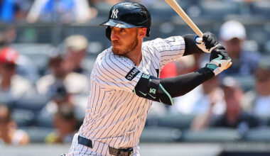 BRONX, NY - JULY 01: Cody Bellinger #35 of the New York Yankees at bat during the game against the Detroit Tigers on July 1, 2026 at Yankee Stadium in the Borough of the Bronx, New York.