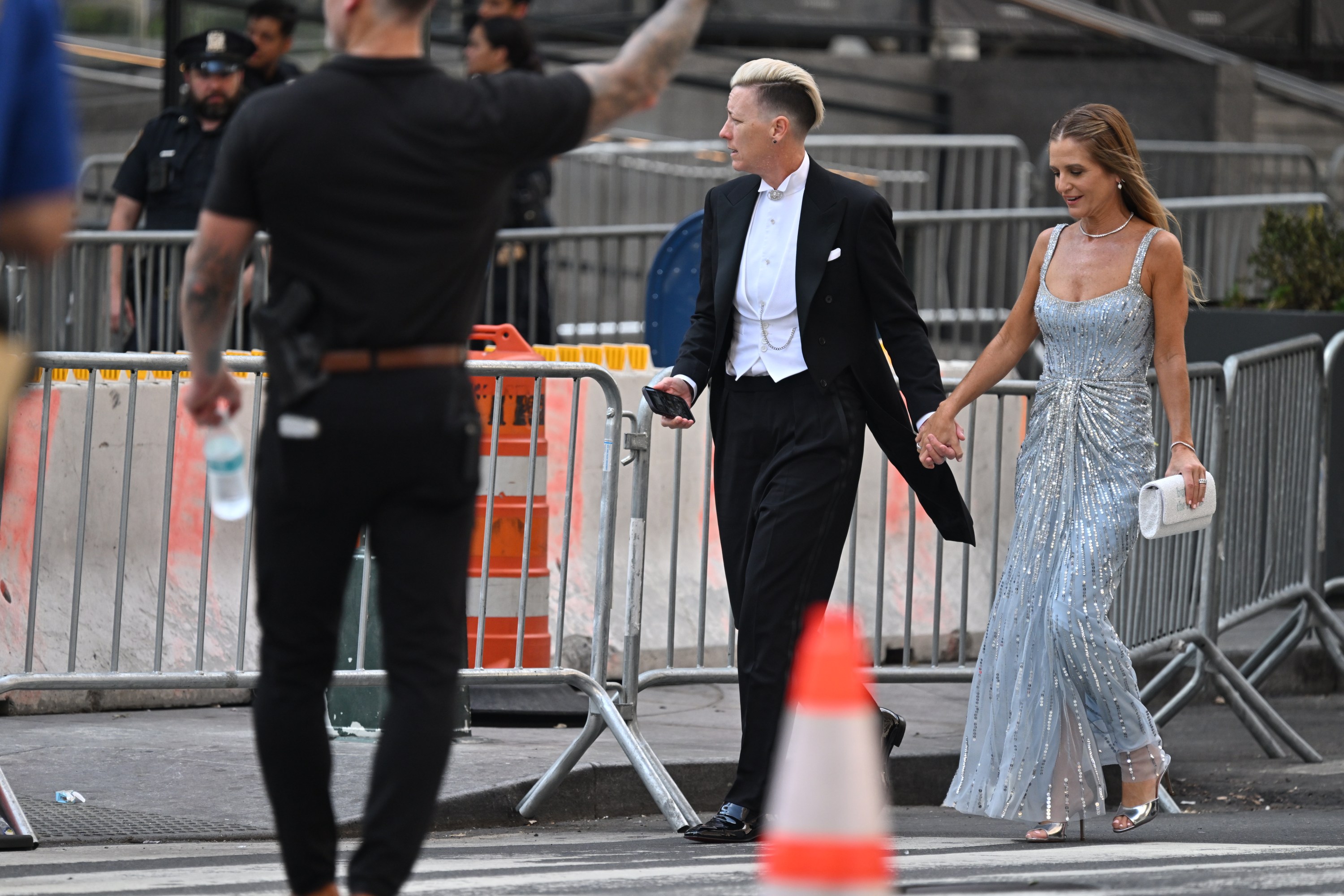 Abby Wambach and Glennon Doyle arrive at New York’s Madison Square Garden on July 3, 2026.