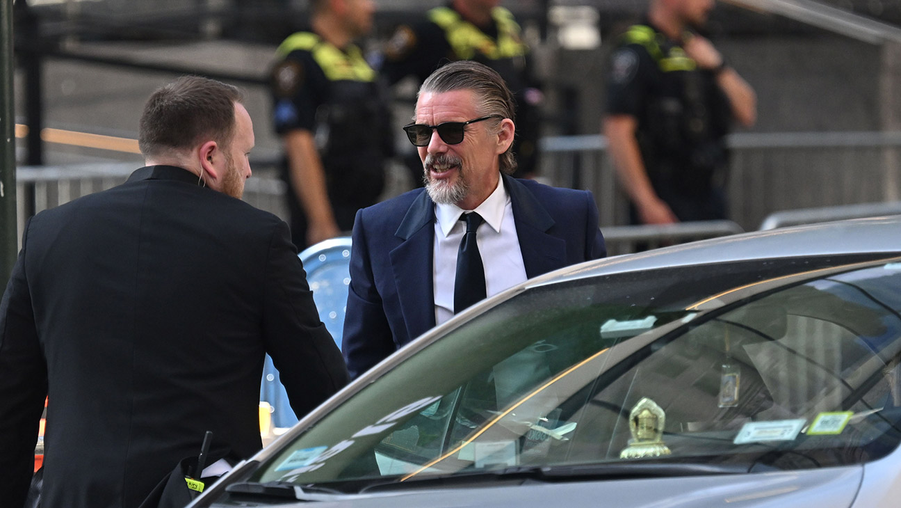 Ethan Hawke arrives at Madison Square Garden on July 3, 2026 in New York City.