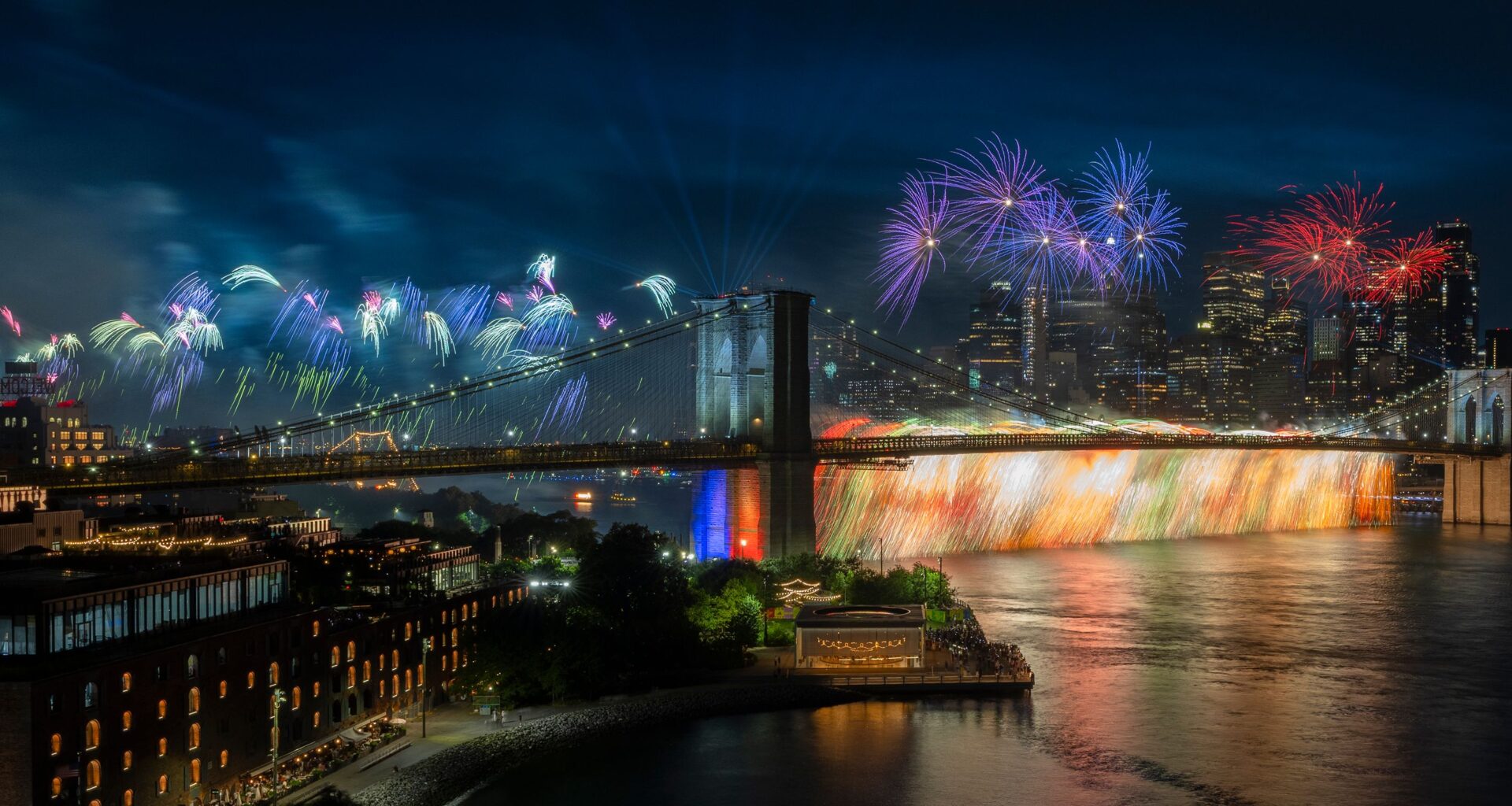 Fireworks Show Mishap Sets Brooklyn Bridge Ablaze