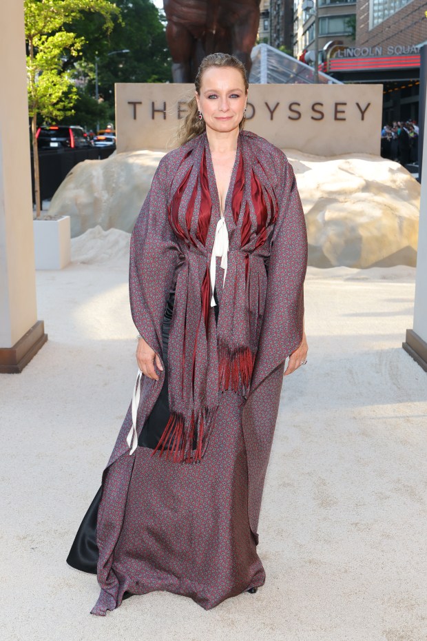 NEW YORK, NEW YORK - JULY 14: Samantha Morton attends the premiere of "The Odyssey" presented by Universal Pictures on July 14, 2026 in New York City. (Photo by Mike Coppola/Getty Images for Universal Pictures)
