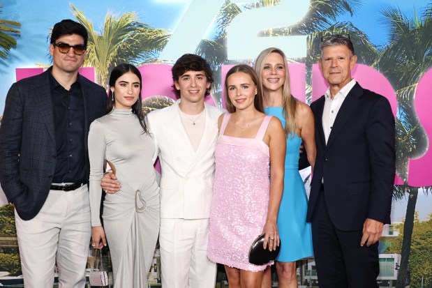 NEW YORK, NEW YORK - JULY 20: Ana Amelia Batlle Cabral, Marcello Hernández, Isabella Hernandez, and Marisol Ribeiro pose with guests attend the screening of Netflix's "72 Hours" at The Plaza Hotel on July 20, 2026 in New York City. (Photo by Jamie McCarthy/Getty Images)