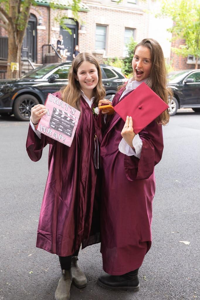 Beth Rivkah High School graduates celebrate after the commencement ceremony in Brooklyn, New York (Photo: Yossi Kahane/Beth Rivkah) Beth Rivkah High School graduates celebrate after the commencement ceremony in Brooklyn, New York