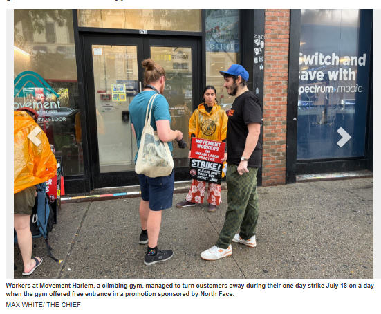 Harlem Climbing Gym Workers ‘Unite In North America’s First Wall-To-Wall Strike’