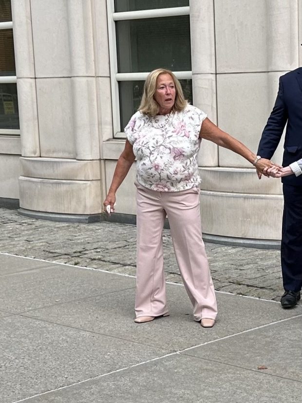 Lori Zeno, the former head of the Queens Defenders, is pictured leaving Brooklyn federal court on Tuesday, July 28, 2026, after being sentenced to three years and seven months behind bars for betraying the non-profit's indigent clients to fund a life of luxury. (John Annese / New York Daily News)
