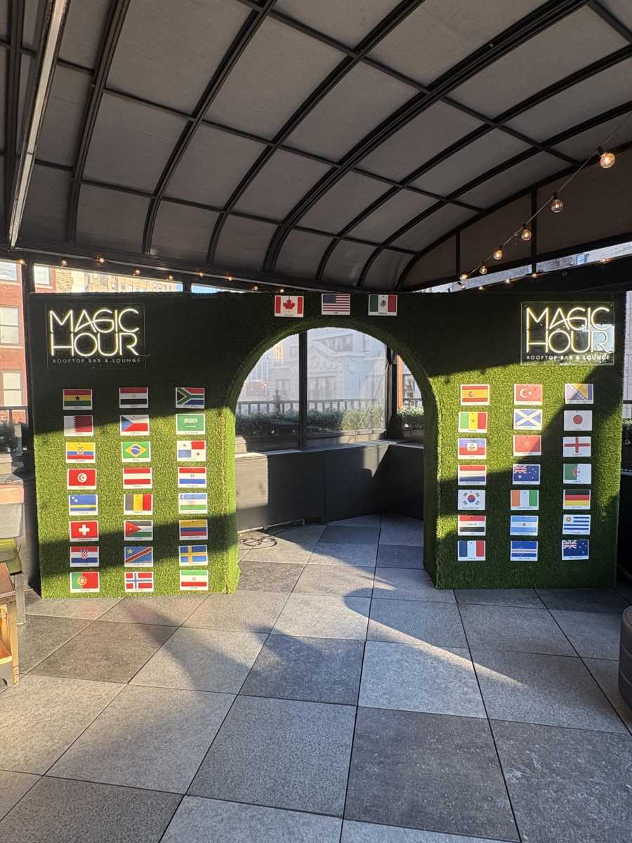 A photo op at Camp Magic Hour Rooftop.