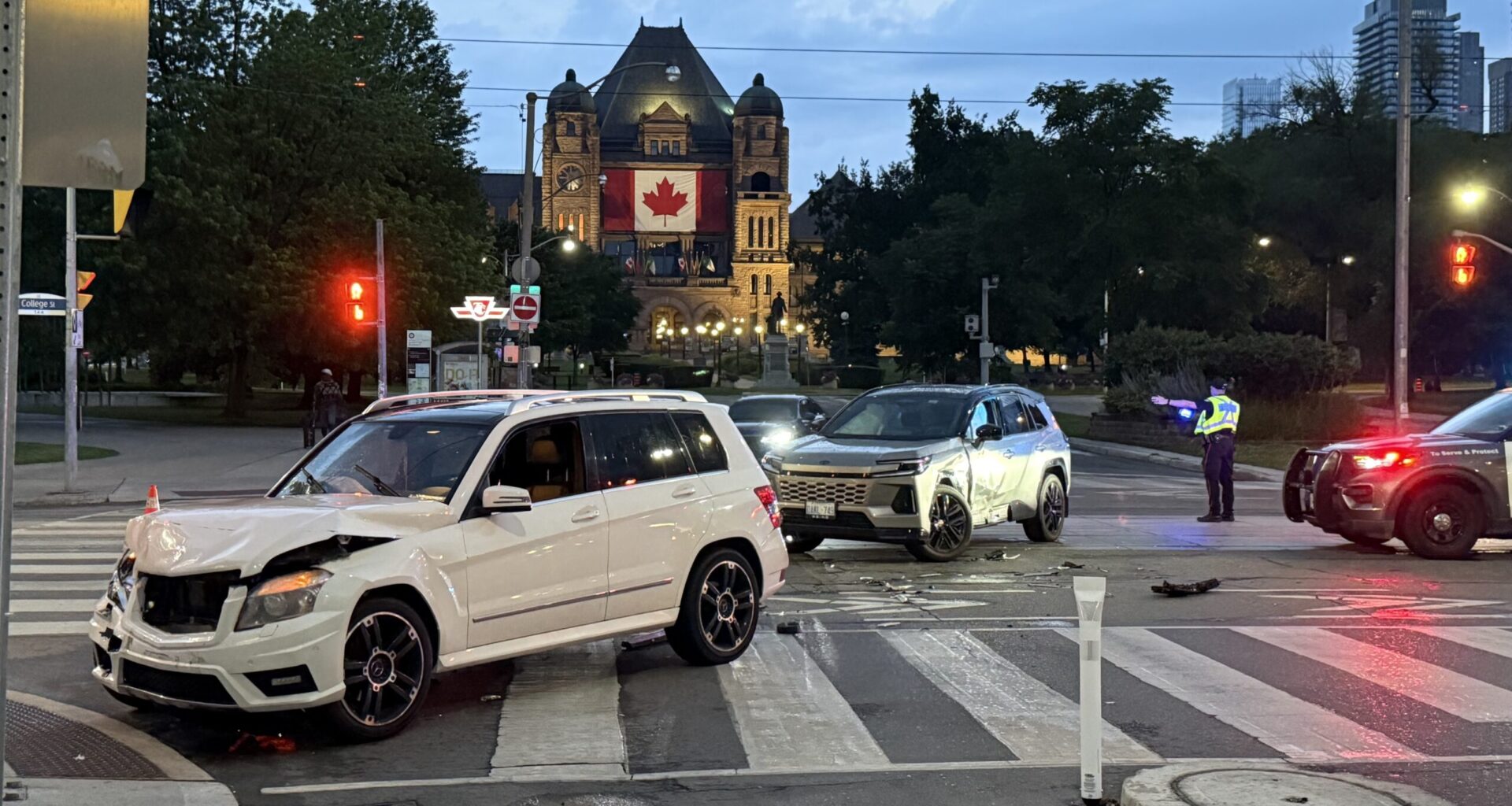 Woman arrested for impaired driving after Queen's Park car crash