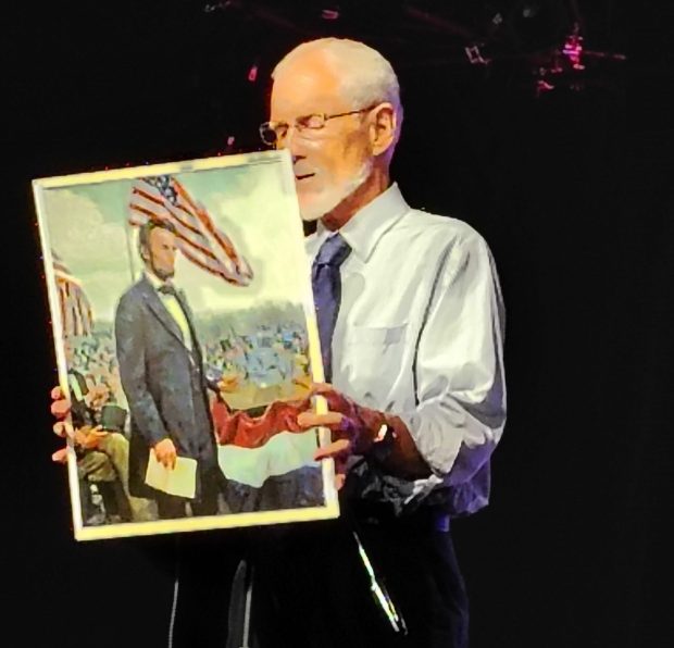 Learning about Lincoln at the Green Team event for America250 at Uptown! (COURTESY OF JIM HUDGINGS)