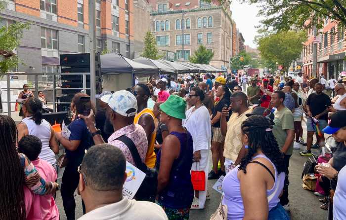 The crowd at New York City Black Pride's block party at W. 127th St. in Harlem on Aug. 17, 2025.