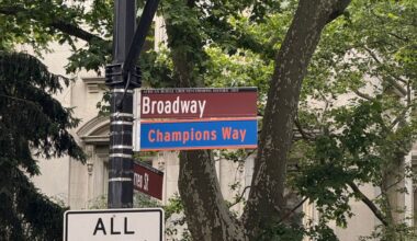 Champions Way Sign on Broadway