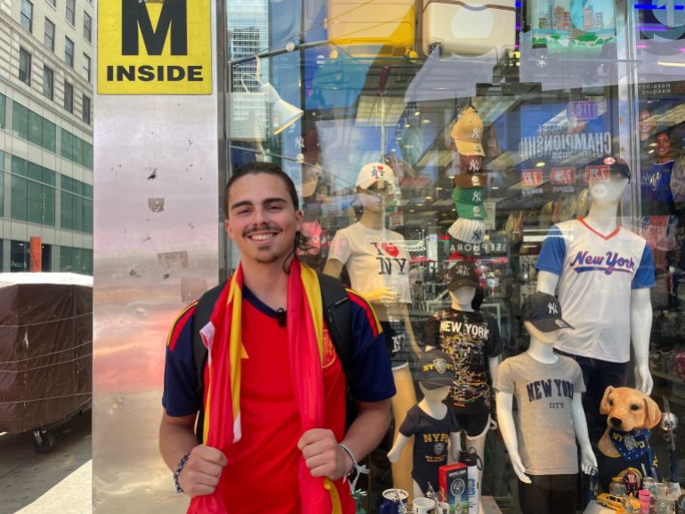 Fan Nicolas Oliver in New York for the first time for the FIFA World Cup 2026 final