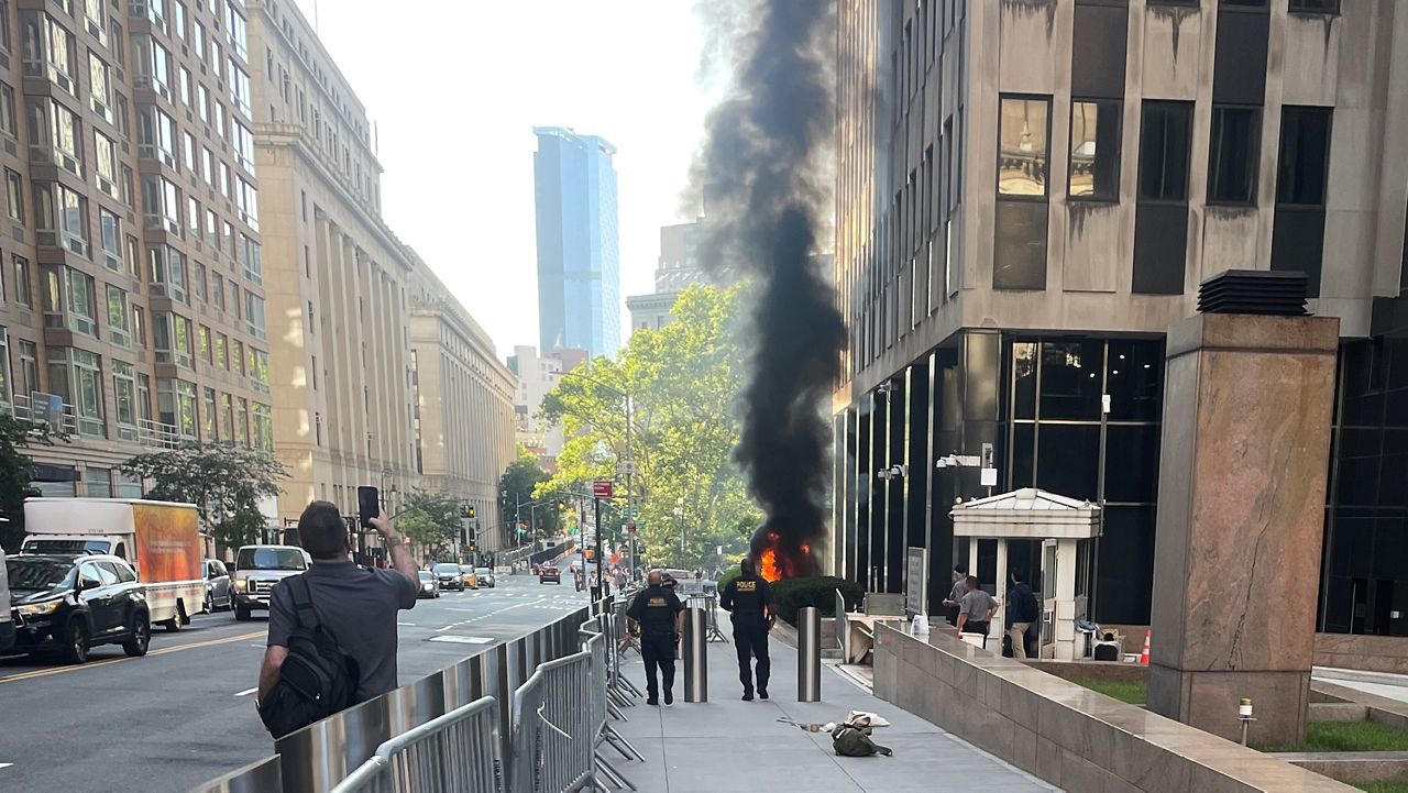 Fire in front of 26 Federal Plaza