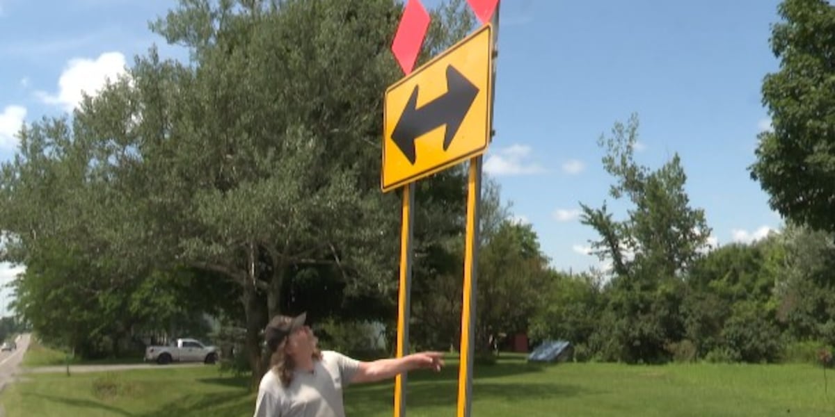 New signs at intersection where vehicles twice crashed into man’s home
