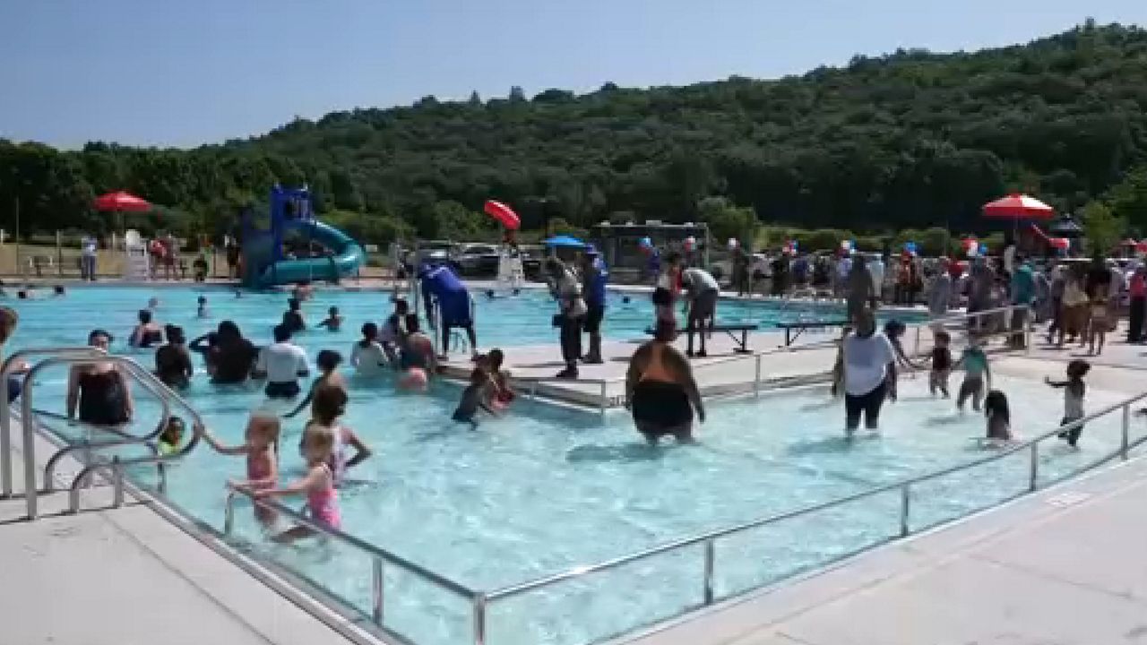 swimmers in pool