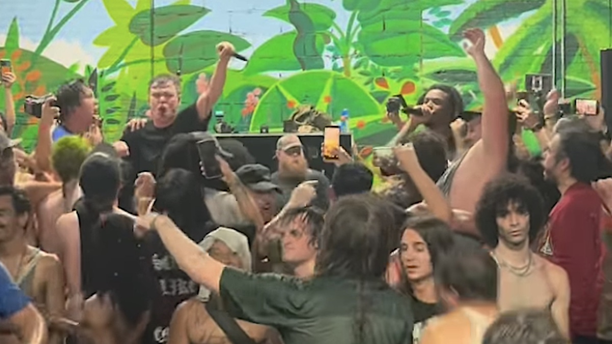 Knocked Loose and Denzel Curry Perform "Hive Mind" at Brooklyn Skatepark
