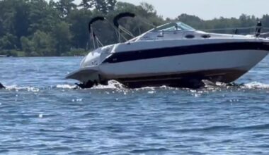 Boat hits shoal in St. Lawrence River, 2 hospitalized