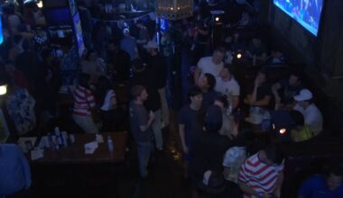 Fans of Team USA came to support them at a FIFA watch party in Midtown. (Spectrum News NY1)