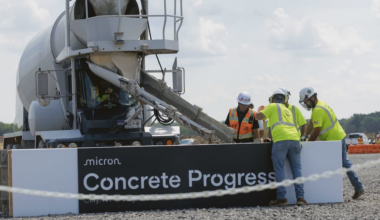 Micron semiconductor plant foundation poured in Clay, NY