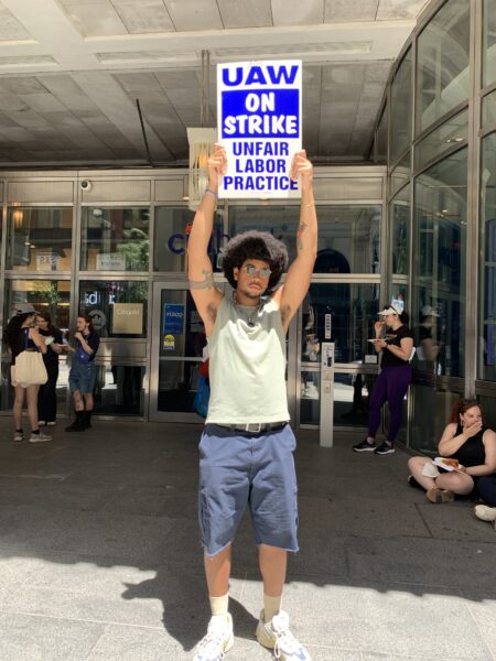 Strike captain and Senior Paralegal Mark Laforest spoke to the Brooklyn Eagle. Photo: Agatha Scaggiante/Brooklyn Eagle