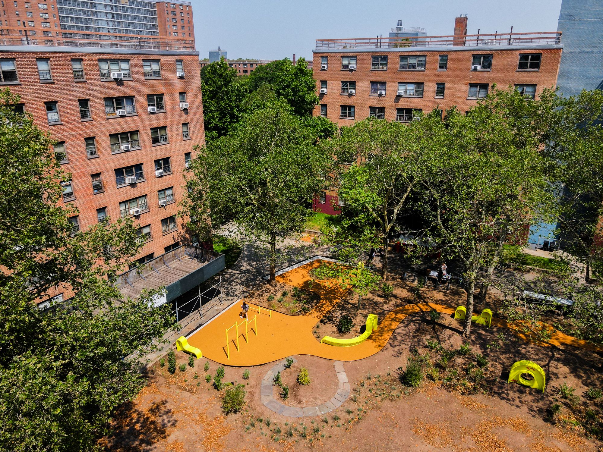 This Brooklyn playground features paths made of recycled wine corks from NYC restaurants This Brooklyn playground features paths made of recycled wine corks from NYC restaurants