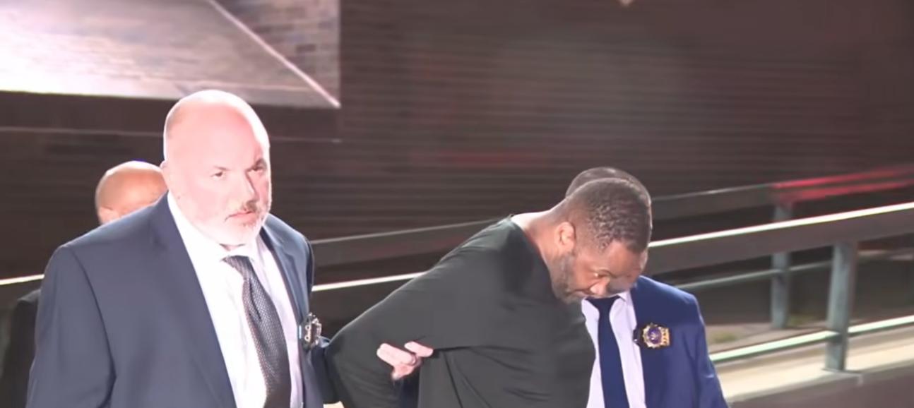 Michael Foster being arrested - screenshot
