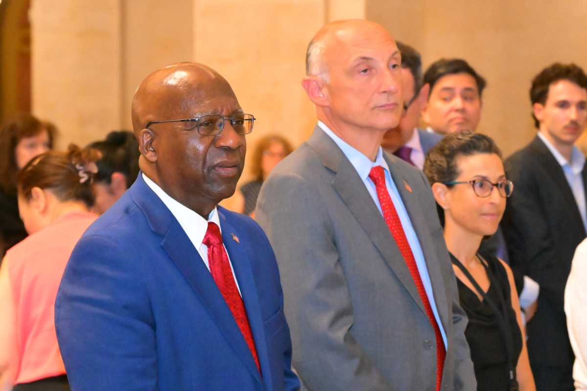 New York County Clerk Milton Tingling (l.) and Peter Sorrento, Chief Clerk of the New York County Supreme Court.