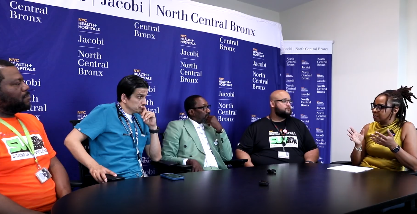 NYC Health + Hospitals/Jacobi | North Central Bronx Hosts Facebook Live with Stand Up To Violence (SUV) Team Members for Gun Violence Awareness Month