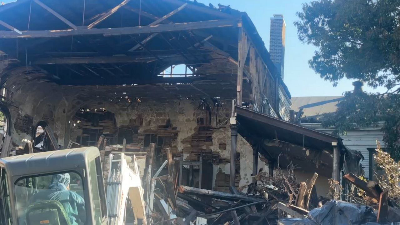 The historic South Bushwick Reformed Church, which is more than 170 years old, is being partially demolished. (Spectrum News NY1)