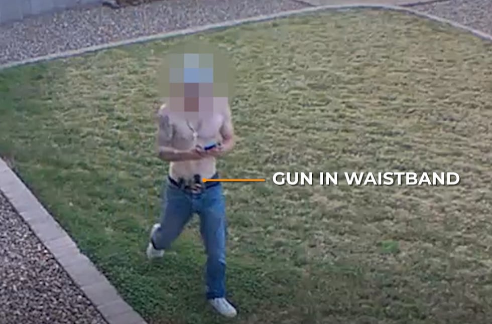 Queen Creek Police say 23-year-old Gaven Johnson was armed with a handgun as he jumped into...