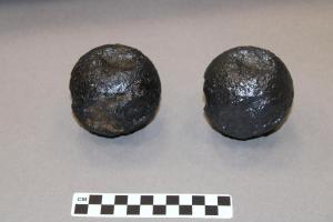Original and replica cannonballs