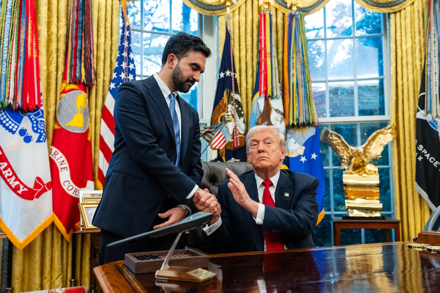 Trump shook hands with Mamdani at the White House on Nov. 21, 2025.