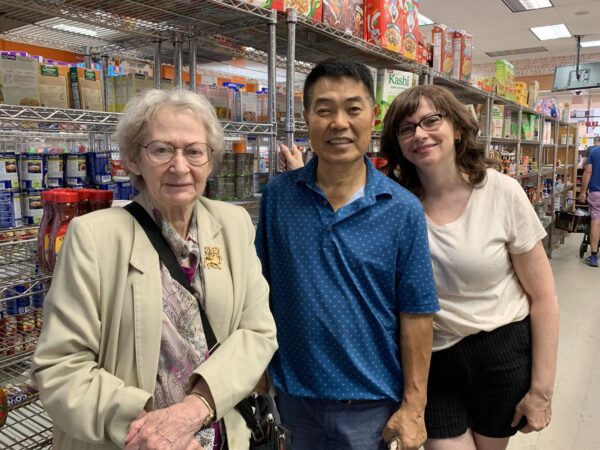 From left: Customer Paula Gerson, market owner Minki Lee, and customer Janet V. Photo: Mary Frost/Brooklyn Eagle
