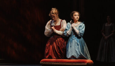 Jennifer Nettles and Naomi Serrano in Giulia: The Poison Queen of Palermo. Photo: Andy Henderson
