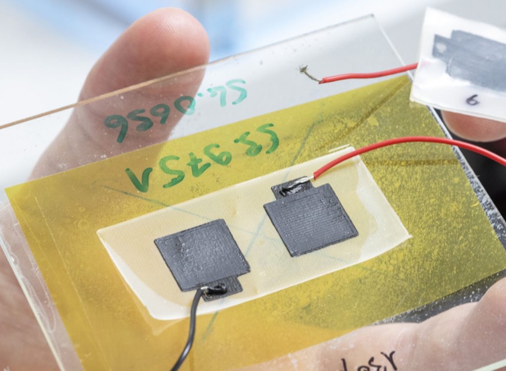 The EMPA researchers' 3D printed supercapacitor.