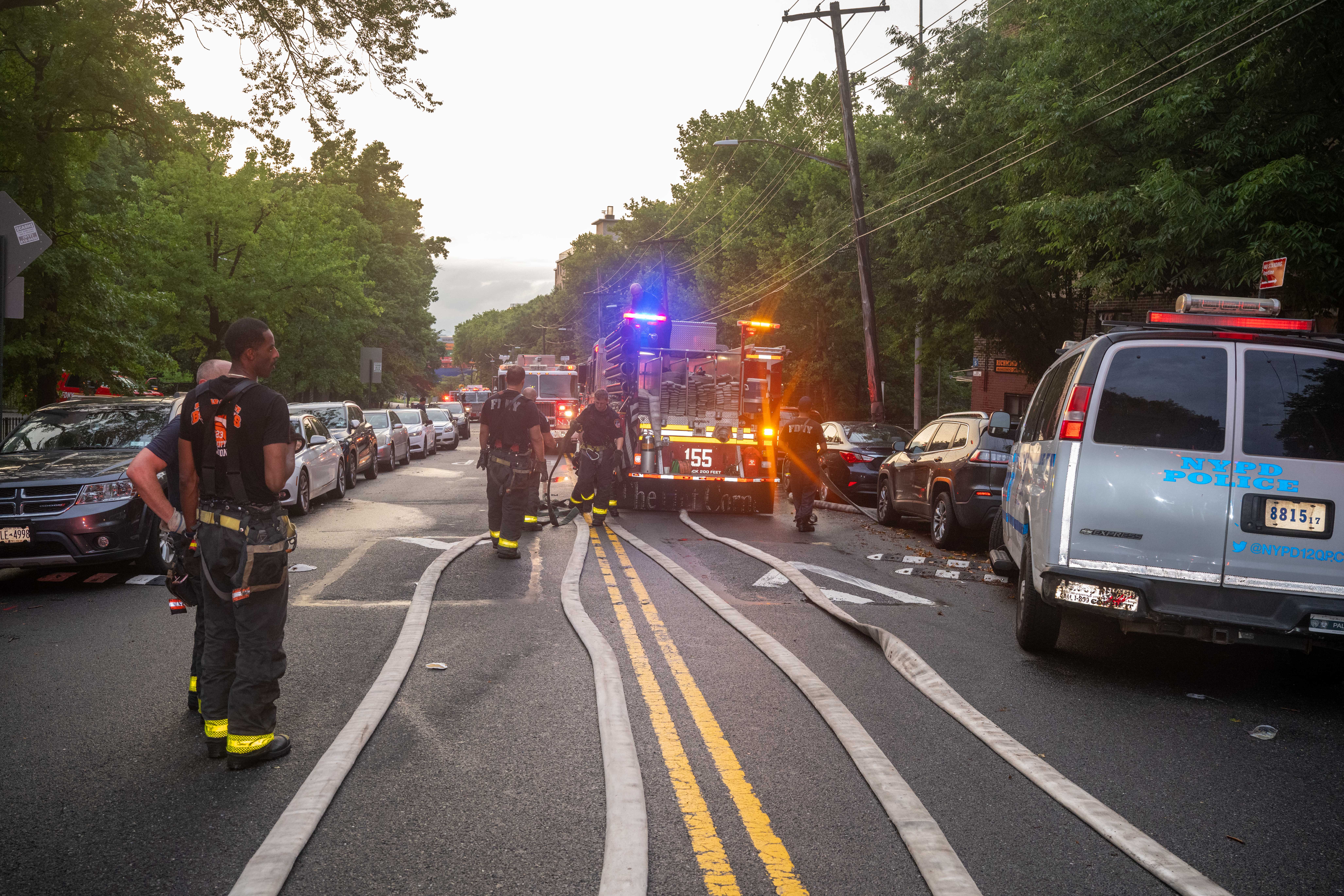 An all-hands fire on the eighth floor of 131 Jersey St. draws 20 FDNY units and 60 firefighters in New Brighton on Thursday, July 9, 2026. (Owen Reiter for the Advance/SILive.com)