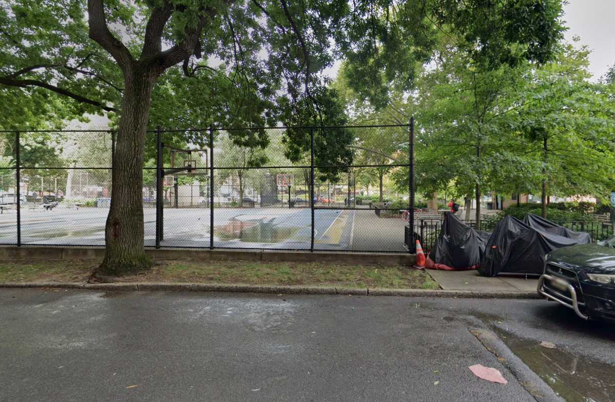 scene of harlem shooting where man was shot dead, and two others wounded