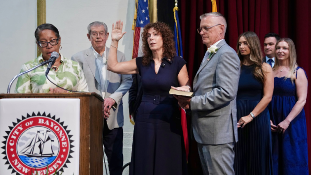 Ashe-Nadrowski sworn in Bayonne's first female mayor, calls for data center ban