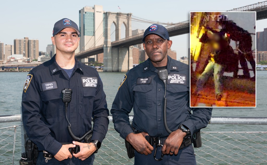 Hero NYPD cop recounts high-wire rescue of woman threatening to jump from Brooklyn Bridge