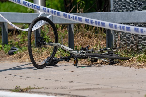 A 57yr old man riding a bicycle across the City Island Bridge near 575 City Island Avenue was rushed to Jacobi Hospital in critical condition after he collided with a black Honda Passport SUV in the Bronx on Friday July 24, 2026. 1155. (Theodore Parisienne / New York Daily News)