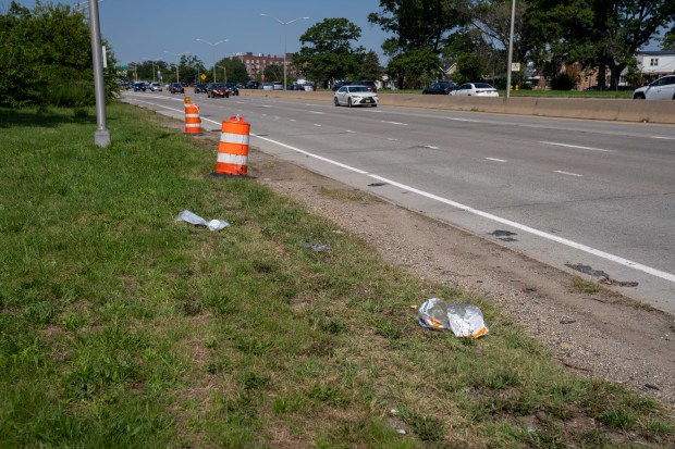 47yr old Crisanie Dockery, who was inside a vehicle traveling eastbound on the Belt Parkway just west of Exit 21-B for Farmers Boulevard, said vehicle having been involved in a minor collision, was rendered unconscious and unresponsive after someone from the other involved vehicle struck him in the head, allegedly with a baseball bat, causing severe head trauma before fleeing the scene in Queens on Sunday July 26, 2026. 0949. Crisanie was rushed to Jamaica Hospital where he was pronounced deceased. A 39yr old man suffered minor injuries to the arm at the same location. (Theodore Parisienne / New York Daily News)