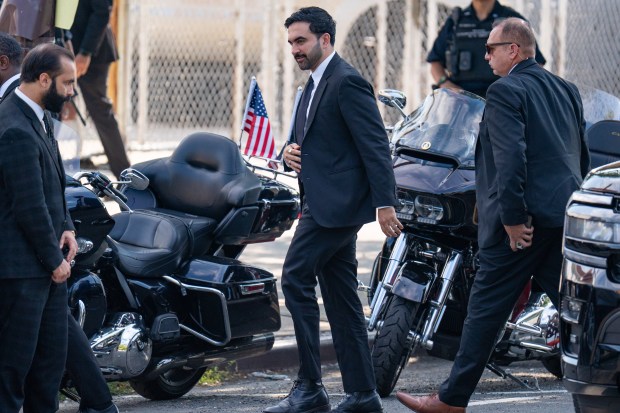 New York City Mayor Zohran Mamdani arrives ahead of the funeral services for Staff Sgt. Angel Rampersad, a U.S. service member who was killed in an Iranian missile attack on an air base in Jordan, at the Calvary Assembly of God Church on Rockaway Blvd. in Ozone Park, Queens, on Friday, July 31, 2026. (Theodore Parisienne / New York Daily News)