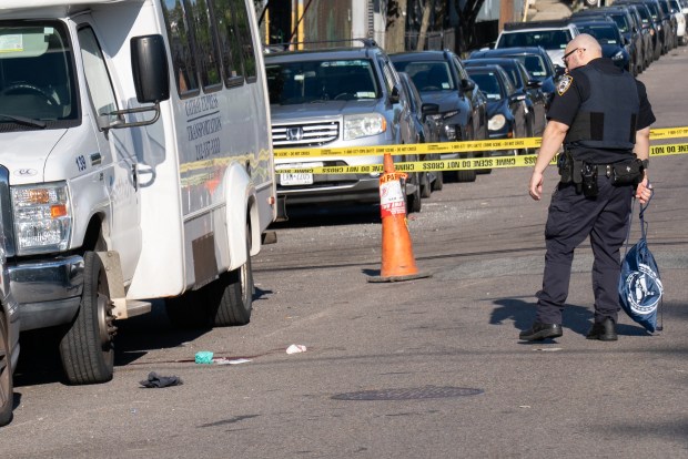 In a fit of road rage, a driver in Queens allegedly stabbed a 47-year-old man with a meat cleaver multiple times at 26th Ave. and 127th St. in College Point, Queens, after the pair got into a fender bender early Thursday, July 23, 2026. (Theodore Parisienne / New York Daily News)